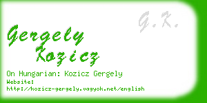 gergely kozicz business card